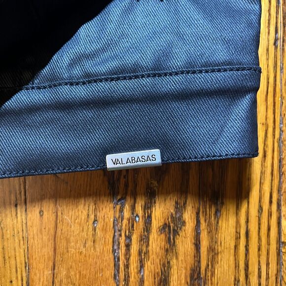 VALABASAS Men's Black Waxed Denim Moto Jacket Size S Button Up Coat Cotton - Picture 3 of 13